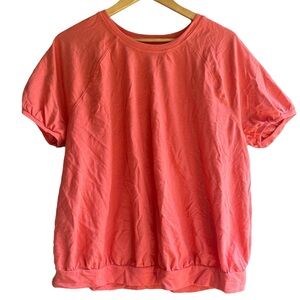 Lane Bryant Women's 18/20 Coral Pink Boxy Short Sleeve‎ T-Shirt Relaxed Casual